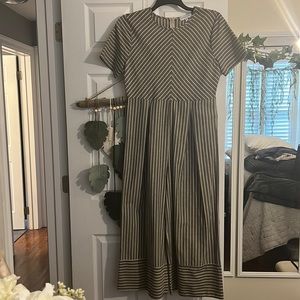 Piper & Scoot Linen Grey stripe Jumpsuit